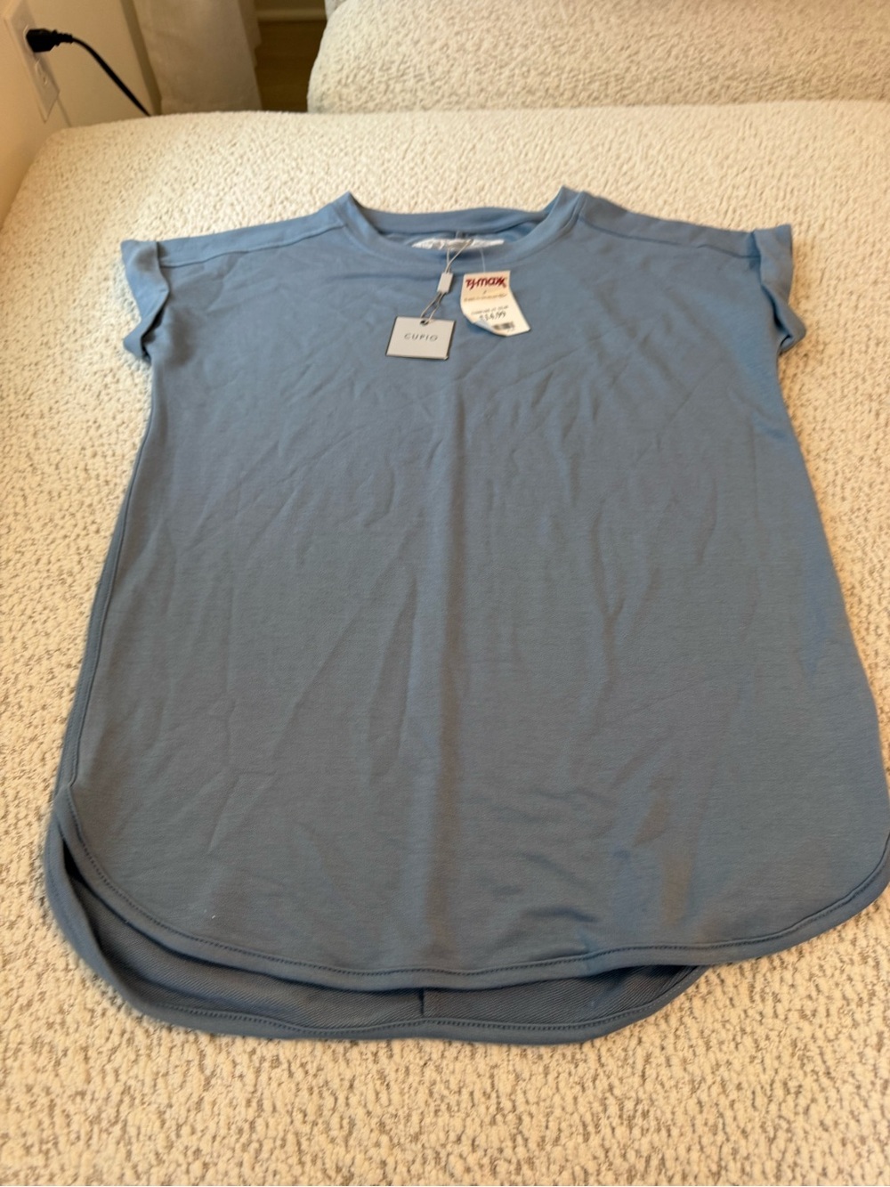 Cupio Dusty Blue Short Sleeve Tunic Tee